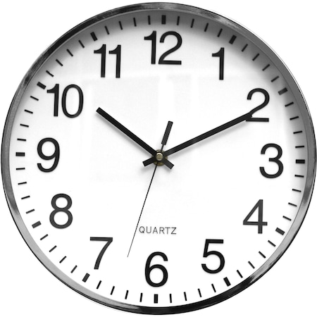 Victory Light Silent Chrome Wall Clock VLUTC6646AC